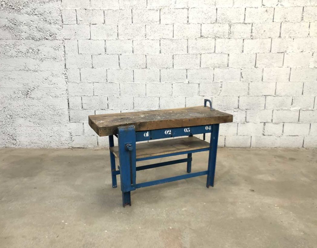 Table de métier ou établi d'atelier ancien - Factory Vintage