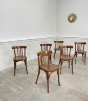 chaises bistrot baumann lot vintage dossier courbe 5francs 1 172x198 - Lot de chaises Baumann Alouette foncées